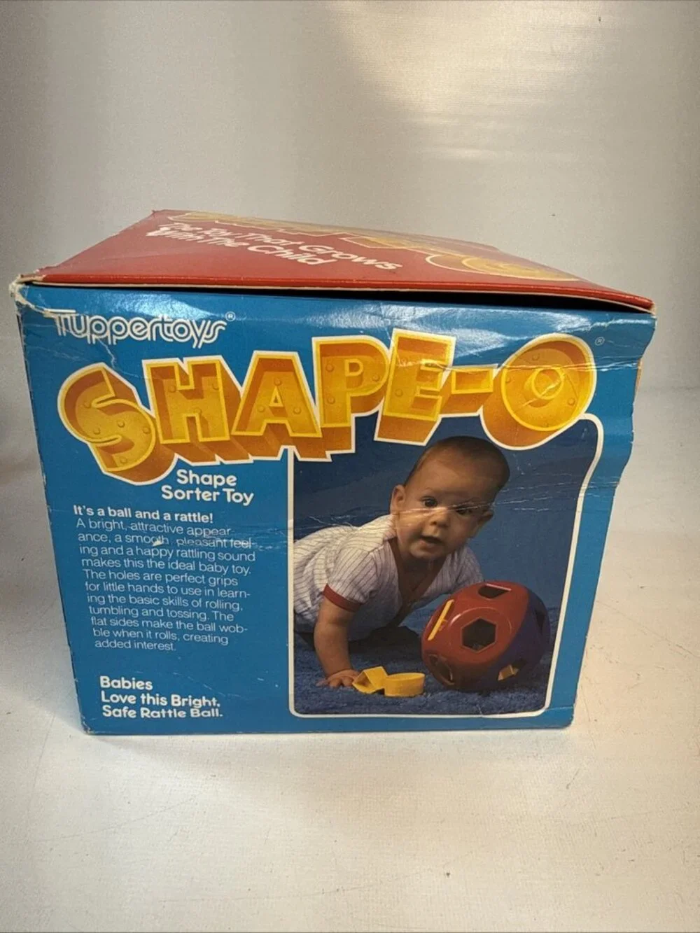 Tupperware SHAPE-O BALL Vintage Shape Sorter Baby Toy Complete 12 x Shapes & Box